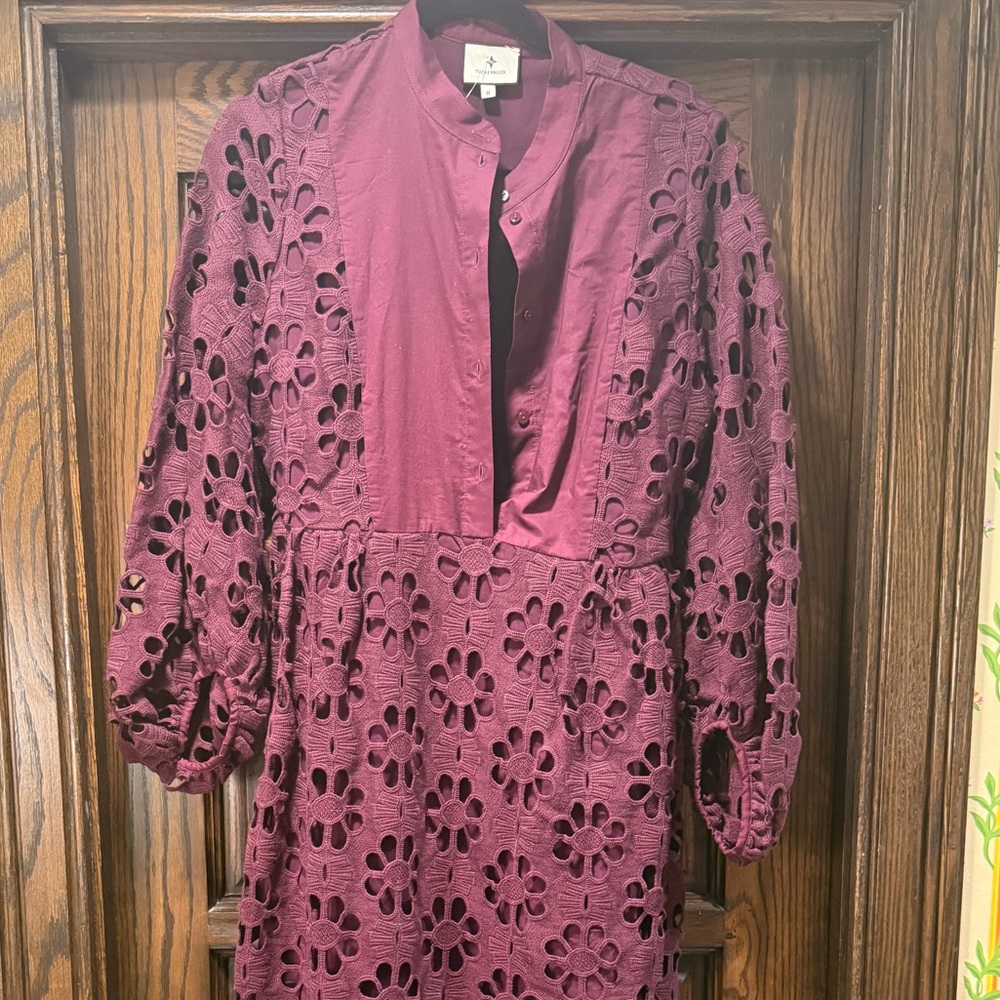 Tuckernuck Wine Eyelet Maxi Dress - Picture 5 of 5